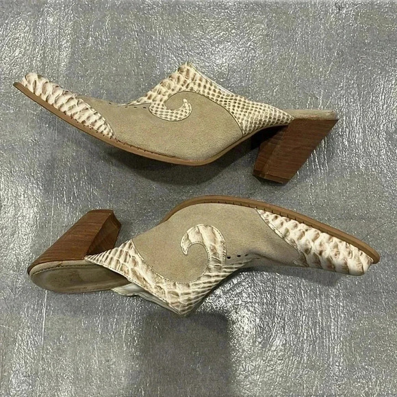 [40/US9]Lavorazione artigiana Pointed Toe Western Slip On Mules-Made in  Italy - Picture 2 of 10